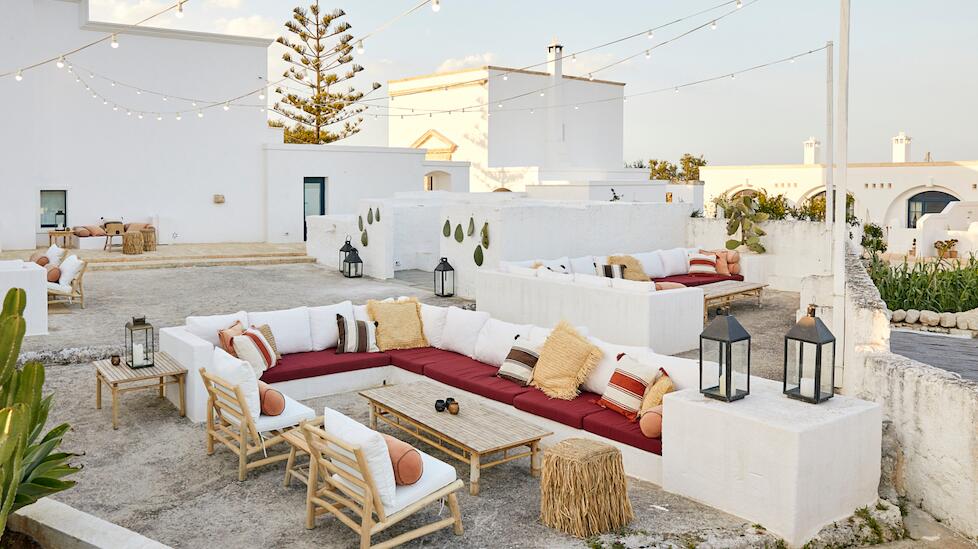 The rooftop bar at Masseria Calderisi, Puglia