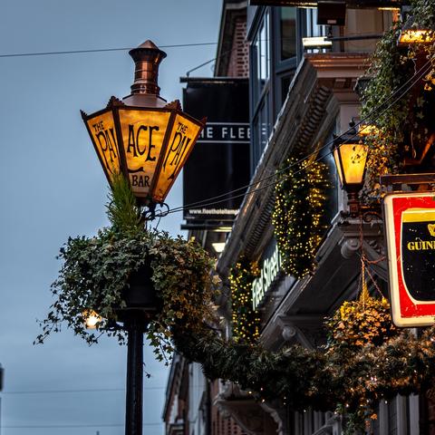 The exterior of The Palace Bar in Dublin, Ireland