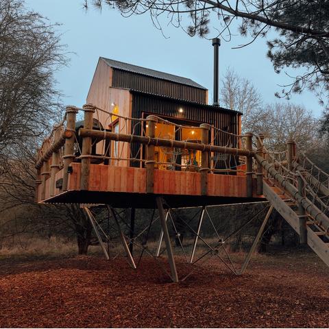 The Two Pines treehouse in Northampton