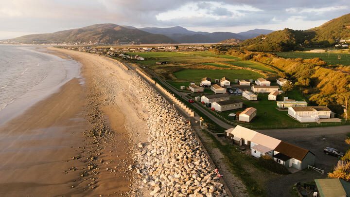 The town of Fairbourne viewed from above