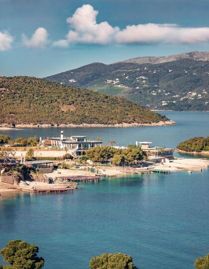 The shoreline of Ksamil in Albania