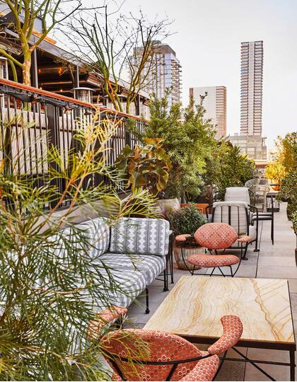 The rooftop bar at DTLA Proper Hotel