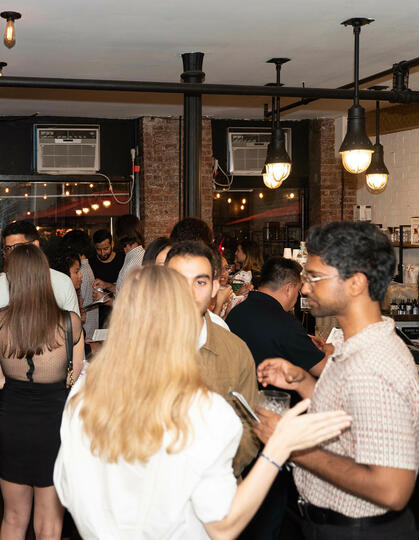 Guests at an Absence of Proof party, NYC