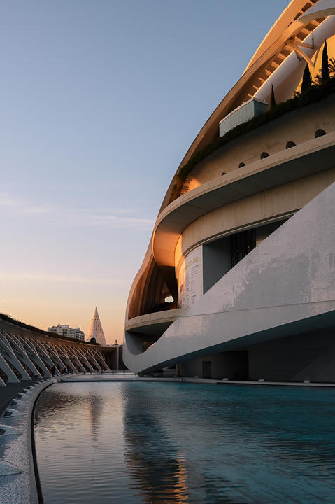 A sunlit building in Valencia, Spain