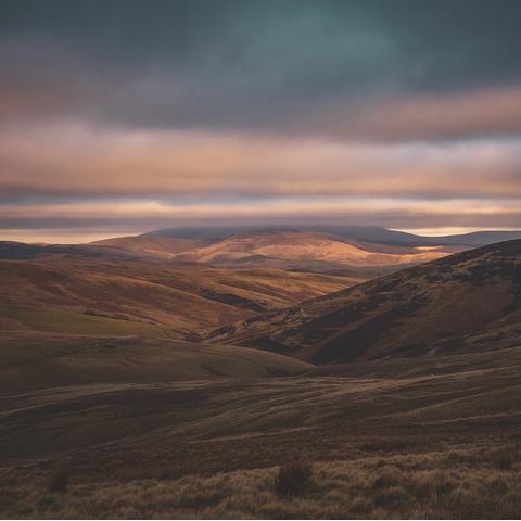 The Cheviot Hills in Northumberland