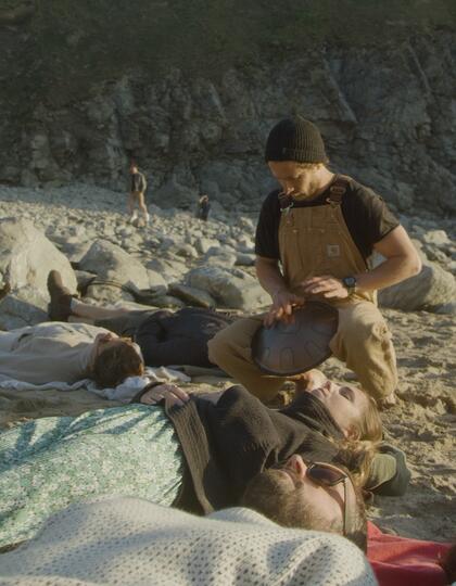 Sound bath, Three Mile Beach, Cornwall