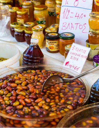 Honey stall in Crete, Greece