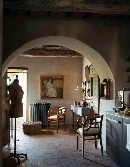 Bathroom, Castello di Reschio, Umbria, Italy