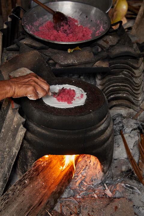 Over-fire cooking in Bali