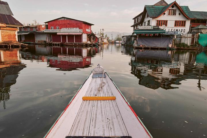 A boat over water in the Kashmir region