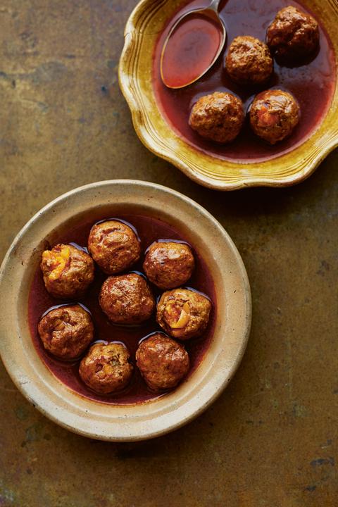 Aloo Bukhara Keema Balls, a recipe from Romy Gill MBE's On the Himalayan Trail