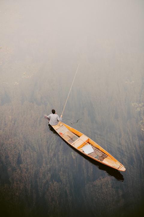 A fisherman in the Kashmir region