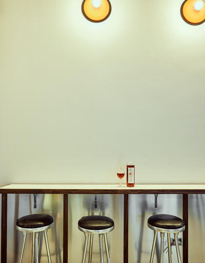 Stools and wall counter