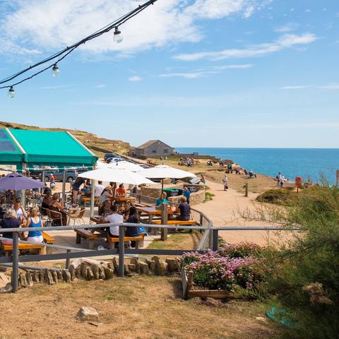 The beach at Hive Beach Cafe