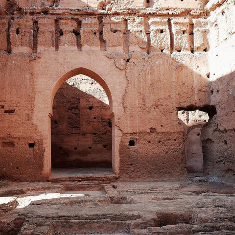 A ruined room at El Badi Palace Marrakech