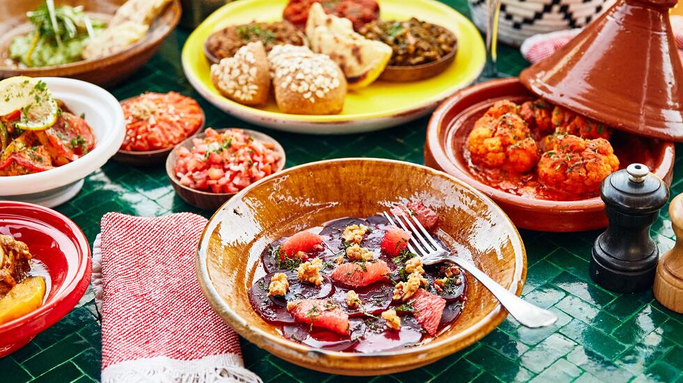 Moroccan dishes on offer at El Fenn