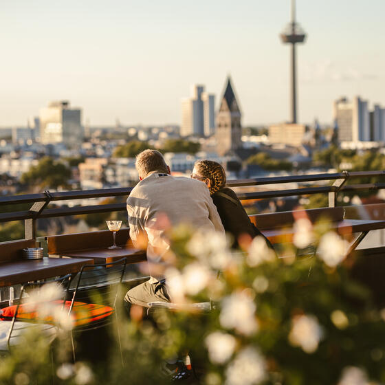 View of Cologne from a rooftop bar