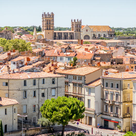 The red rooftops of Montpelier, France