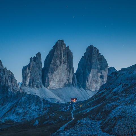 nightfall at the dolomites italy 