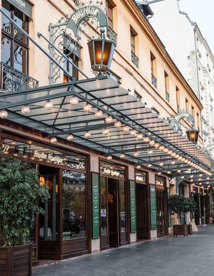 Exterior of Bouillon Republique, Paris, France