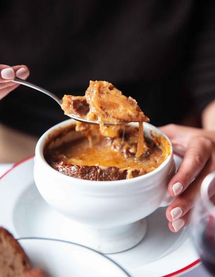 Onion soup from Paris' Bouillon Republique